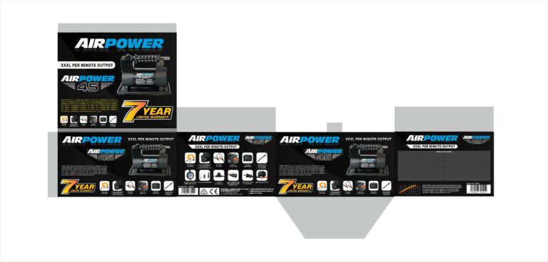 Portfolio: AirPower 45 - Label Design- Packaging Design - branding - Graphic Design - Print Design - Stationary Design
