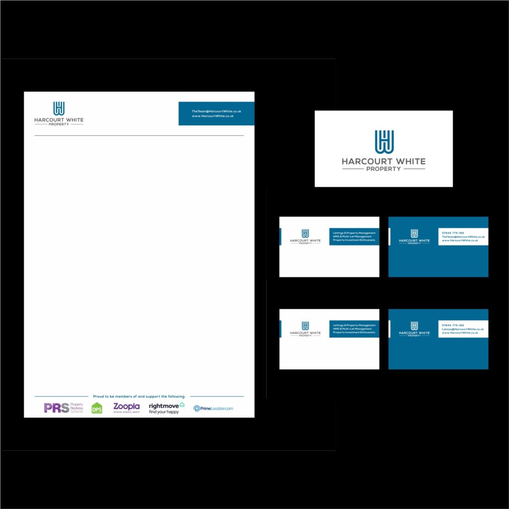 Portfolio: Harcourt White Property - branding - Brand Guideline - Logo design - Identity Design - Business Card Design - Stationary Design