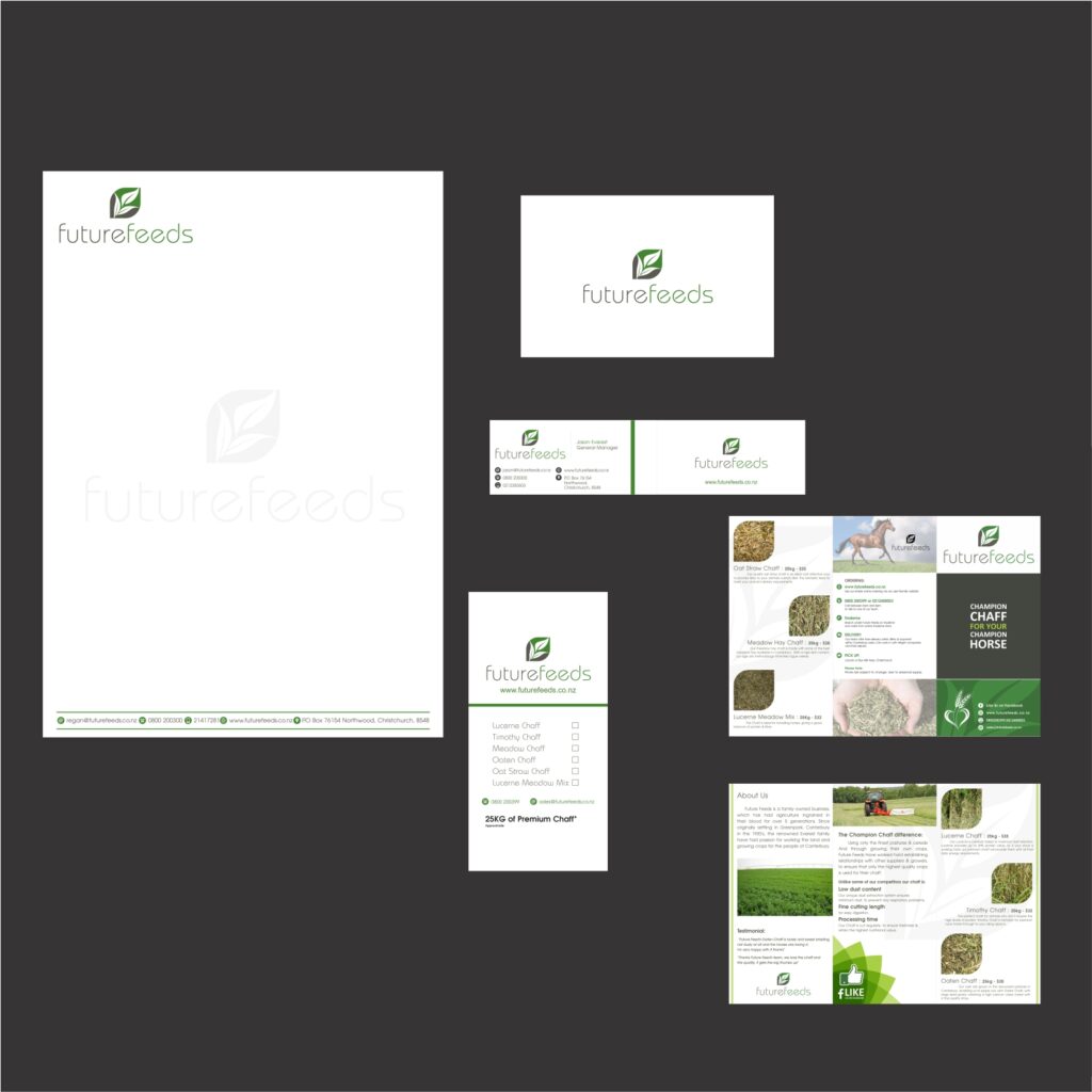Portfolio: FutureFeeds, NZ - branding - Brand Guideline - Logo design - Identity Design - Business Card Design - Brochure Design - Stationary Design - Website Design and Development