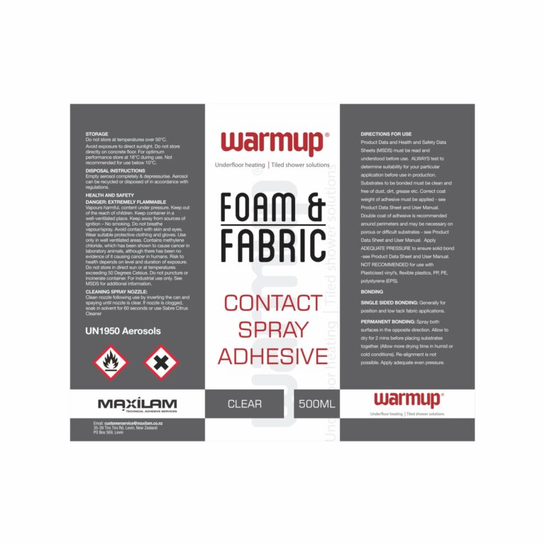 Portfolio: Warmup, Foam & Fabric, Contact Spray adhesive - Label Design- Packaging Design - branding - Graphic Design - Print Design - Stationary Design