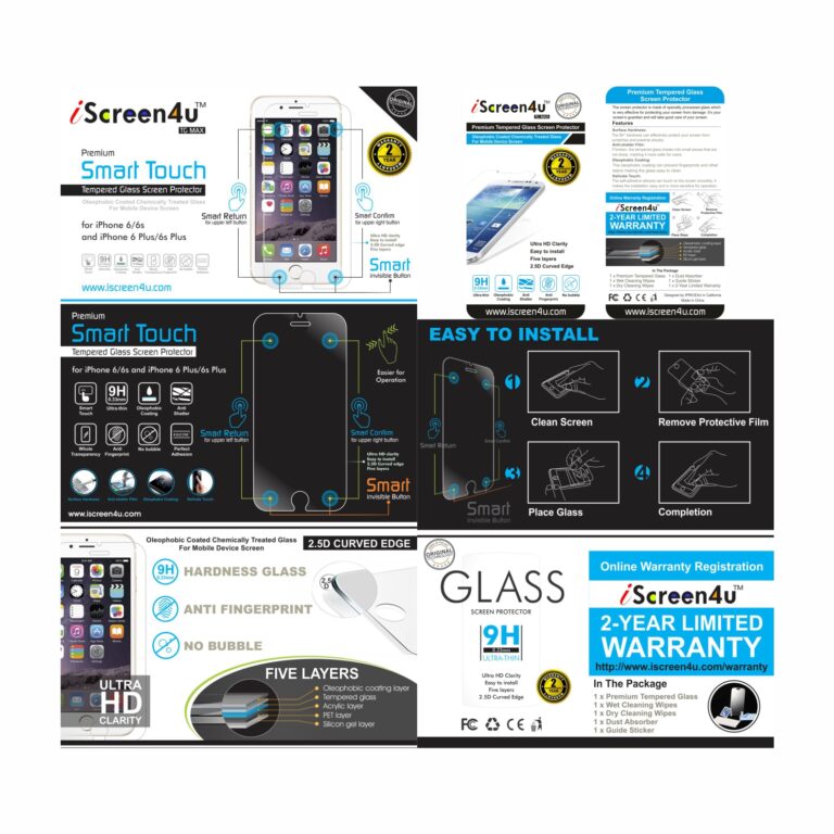 Portfolio: iScreen4u, Smart Touch, Glass, Brochure - Packaging Design - branding - Graphic Design - Print Design - Stationary Design